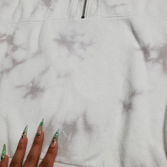 PINK By Victoria's Secret Grey Tie Dye Half Zip Sweater - Picture 5 of 8